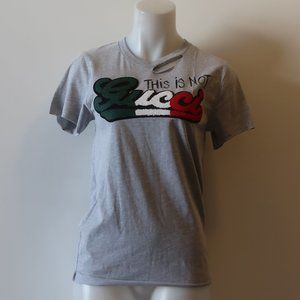 New W/Tags Womens Hi Gorgeous Gray Embroidered Logo T-Shirt Sz M *